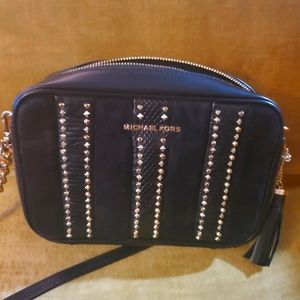 Michael Kors studded sling cam bag real smooth leather